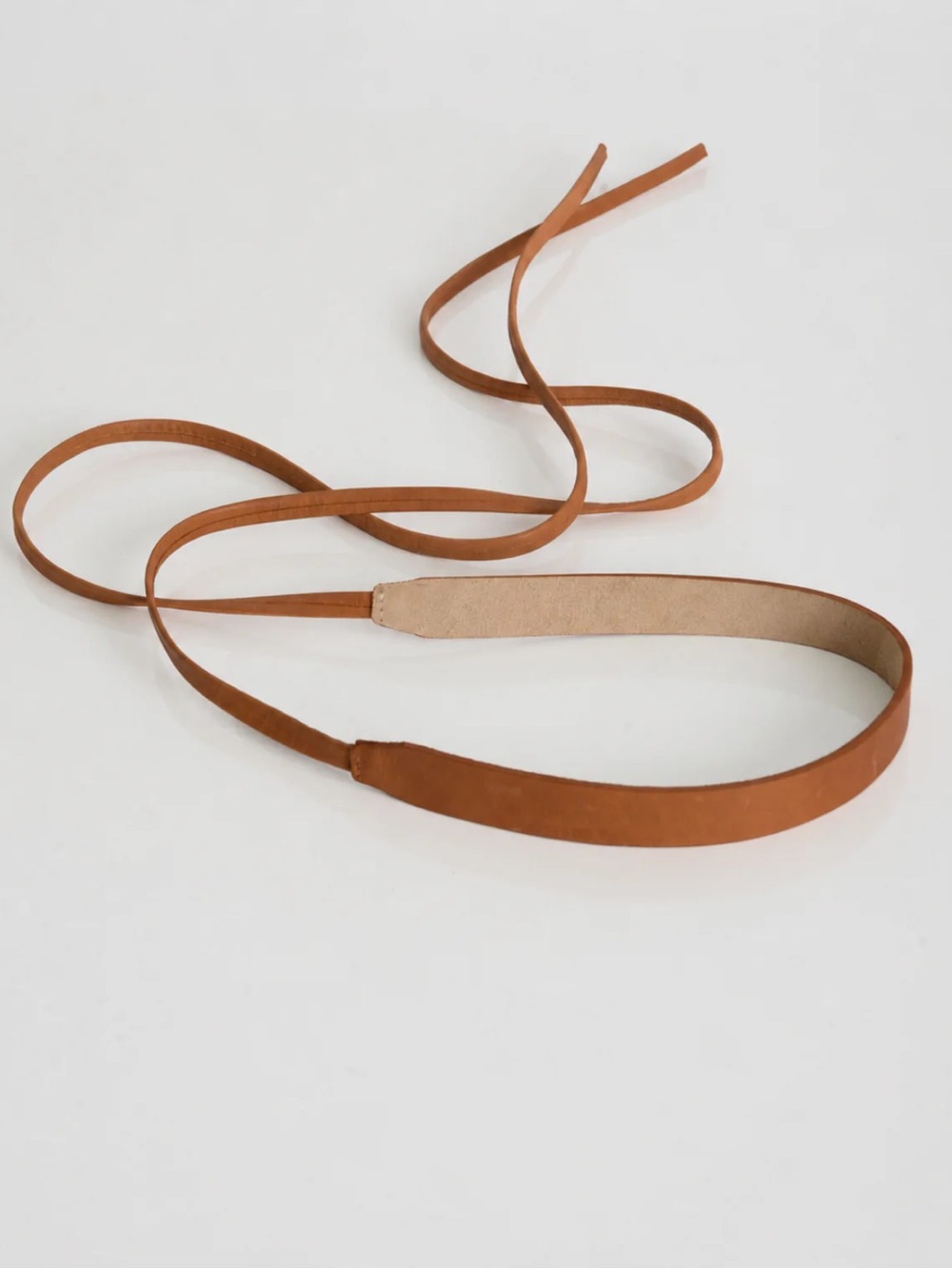 ADA | Skinny Wrap Leather Belt in Cognac - Picture 5 of 7